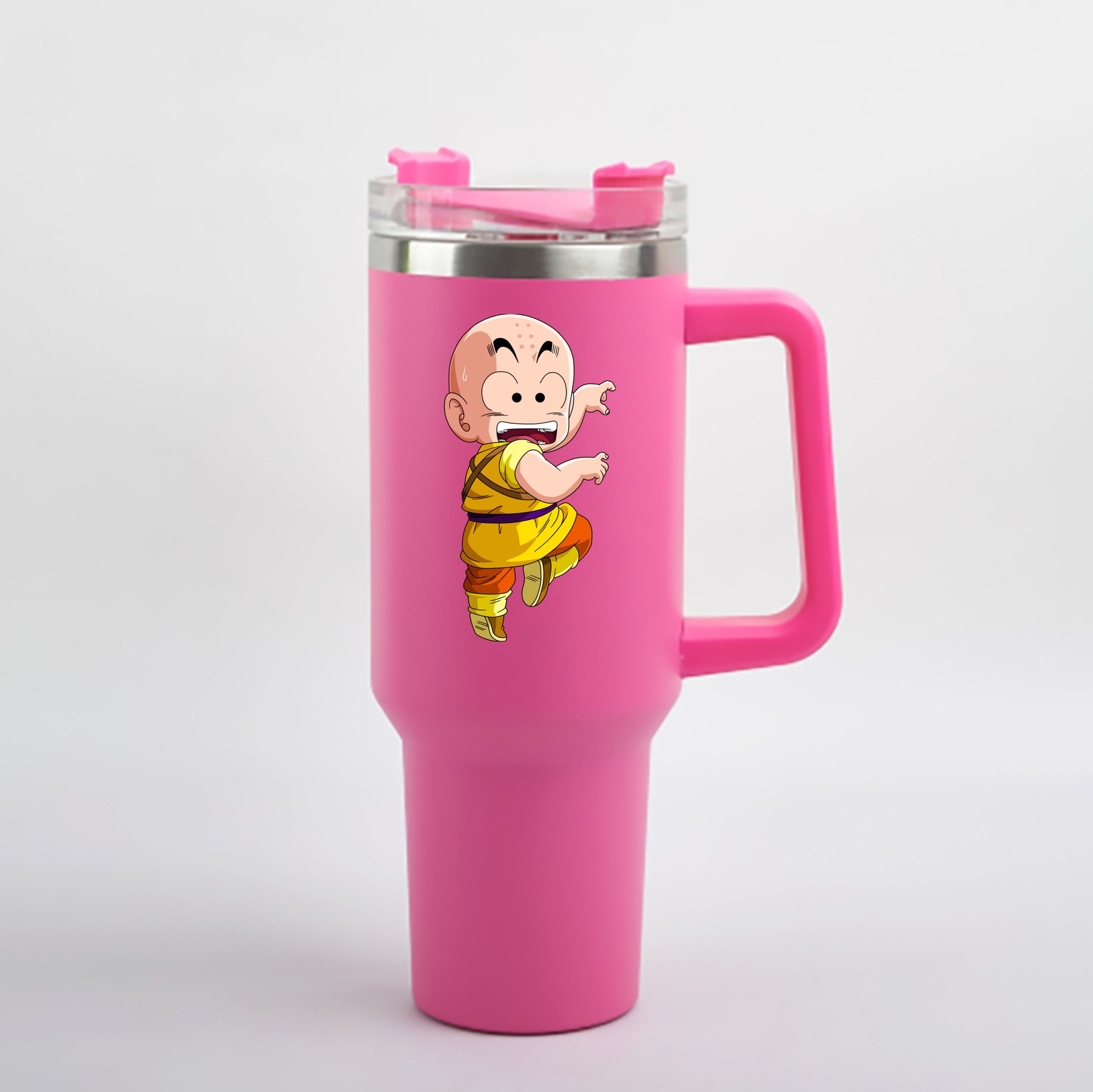 （画像用） ドラゴンボール クリリン DRAGON BALL krillin 1200mL車用タンブラー - クリスタルステッカー（プラスチックストロー付き）
